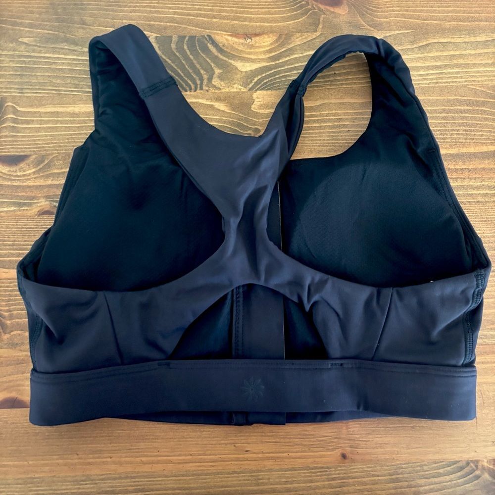 Athleta Ultimate Black Zipper Front Sports Bra XS - Picture 2 of 5